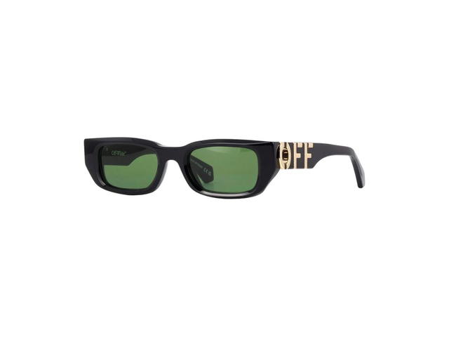 Off-White Off-White OERI124 FILLMORE Sunglasses In Shiny Black Frame With Green Light Mirror Lense - view 1