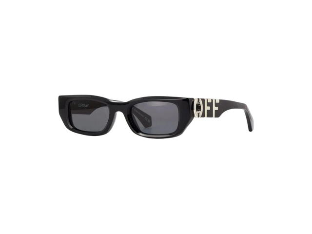 Off-White Off-White OERI124 FILLMORE Sunglasses In Shiny Black Frame With Grey With Light Mirror Lenses - view 1