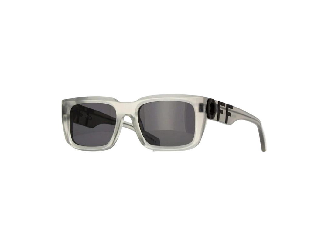 Off-White Off-White OERI125 HAYS Sunglasses In Grey Crystal Frame With Dark Grey Light Mirror Lenses