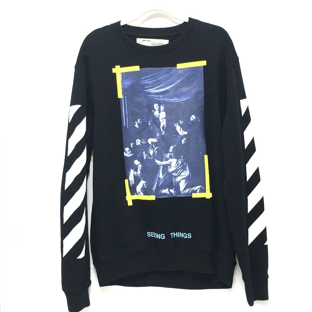 Off-White OFF-WHITE OMBA003F17003016 Seeing Things CARAVAGGIO PAINTING Rosary Sweater