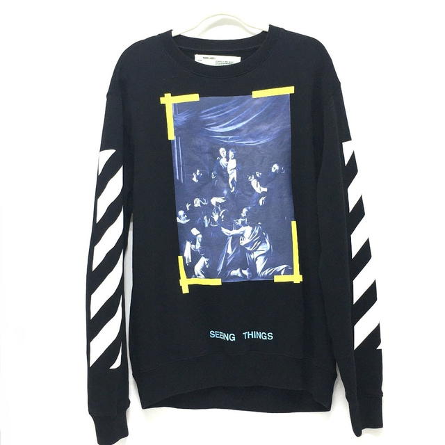 Off-White OFF-WHITE OMBA003F17003016 Seeing Things CARAVAGGIO PAINTING Rosary Sweater - view 1