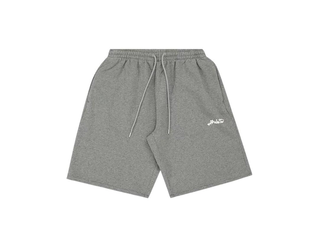 Off-White Off-White Paint Script Skate Sweatshorts Melange Grey