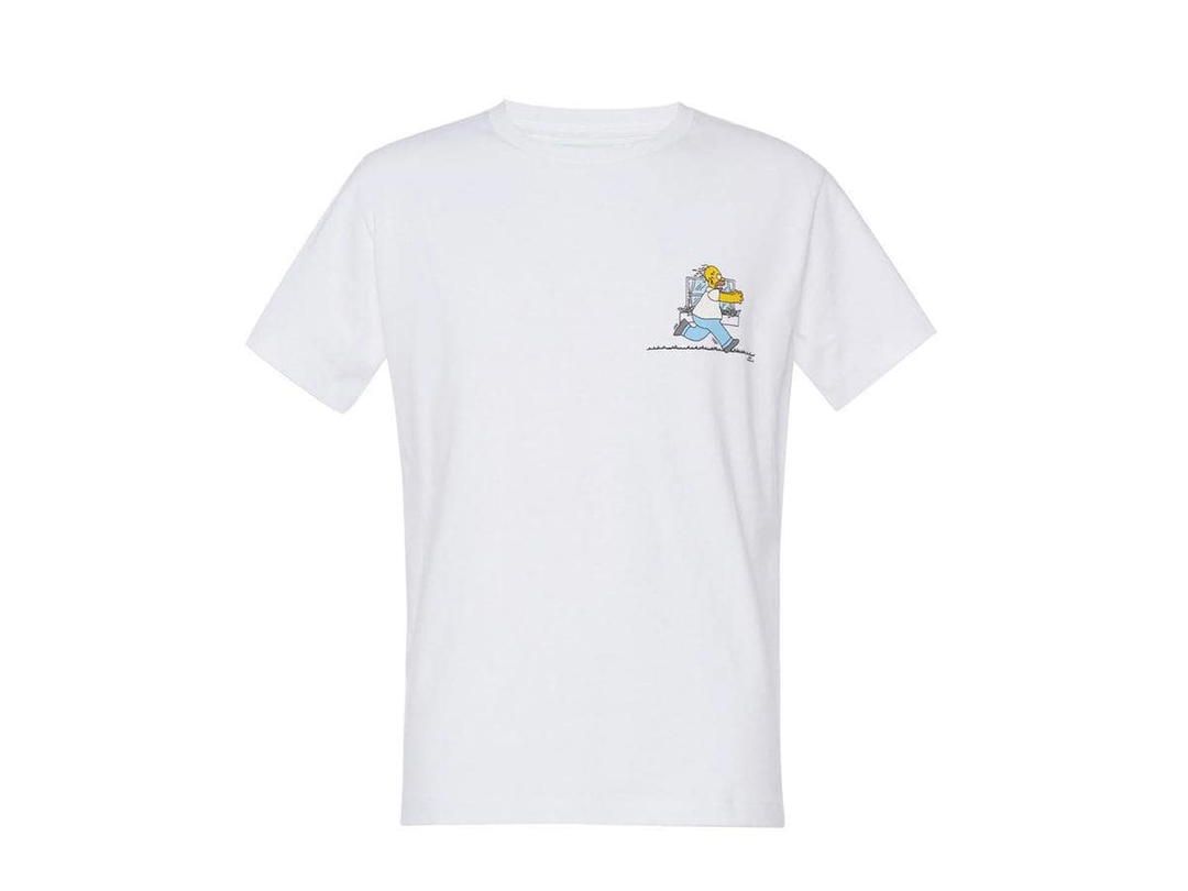 Off-White Off-White Simpsons Homer And Bart Tee White