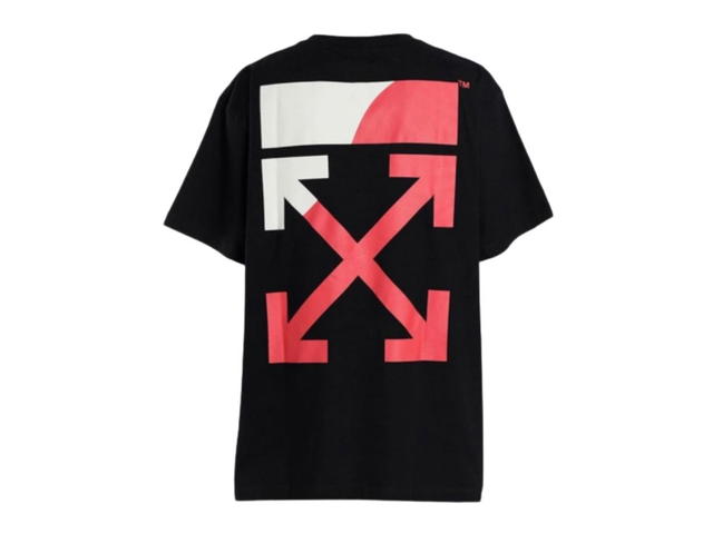 Off-White OFF-WHITE Slim Fit Split Logo Print T-Shirt Black - view 2