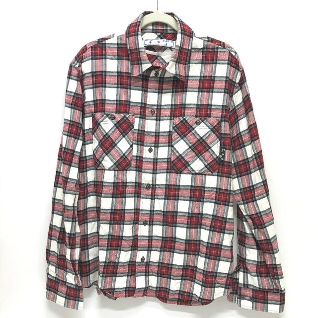 Off-White OFF-WHITE spray check pattern  Long sleeve shirt cotton Red - view 2
