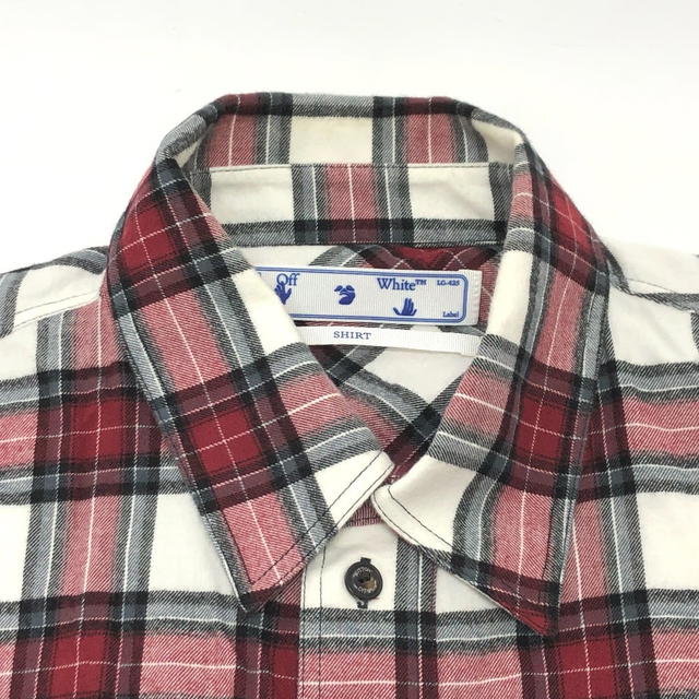 Off-White OFF-WHITE spray check pattern  Long sleeve shirt cotton Red - view 4