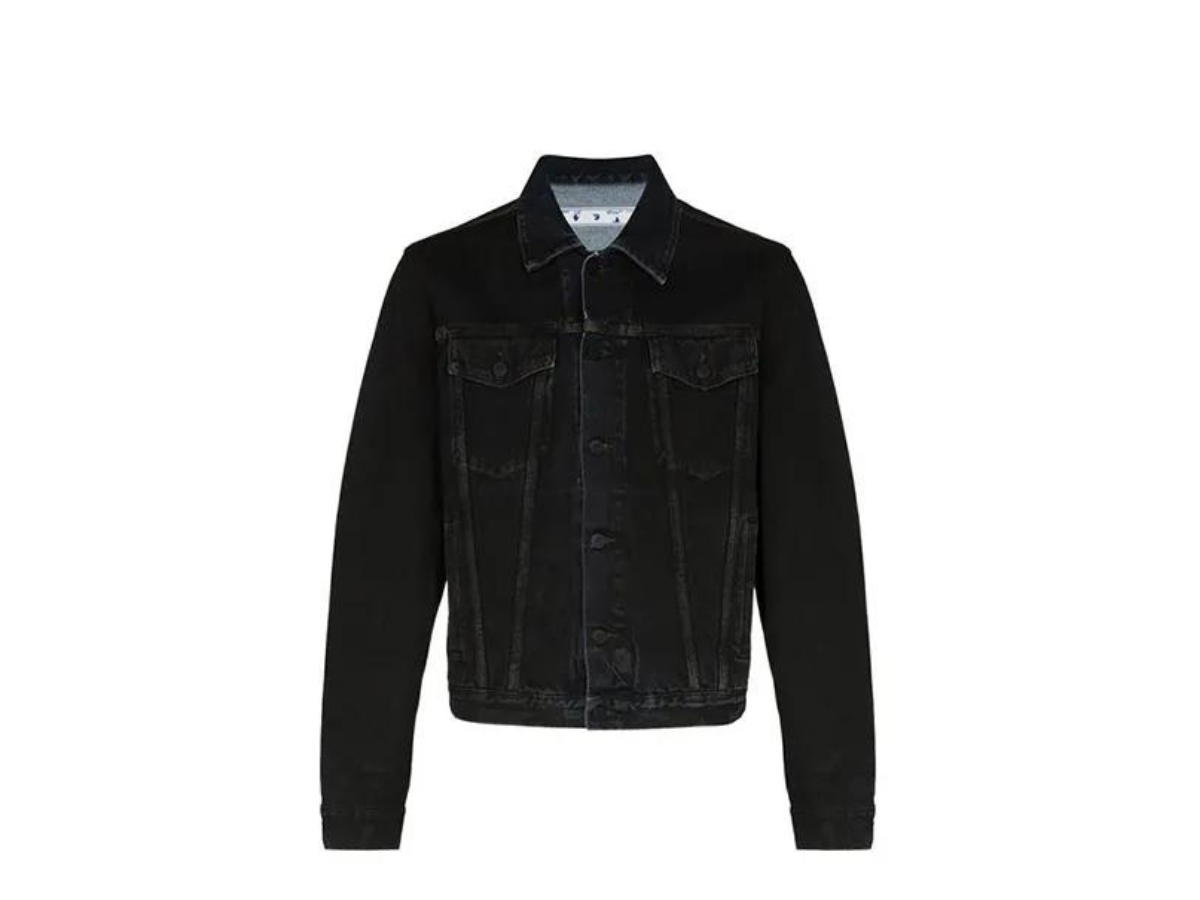 Off-White Off-White Stencil Slim Denim Jacket Black-Medium Blue