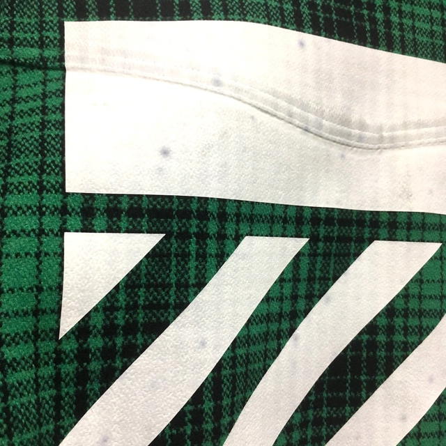 Off-White OFF-WHITE TARTAN SHIRT DIAG ALL OVER Jacket Coat Green/White - view 4