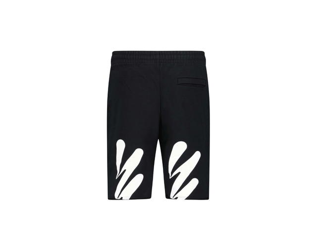 Off-White Off-White Wave Outline Diag Sweatshorts Black-White - view 2