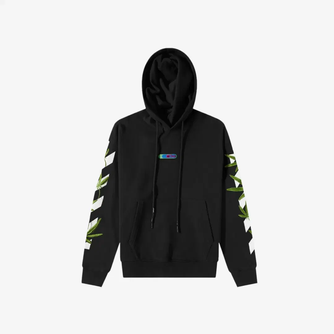 Off-White Off-White Weed Arrow Oversized Hoodie Black