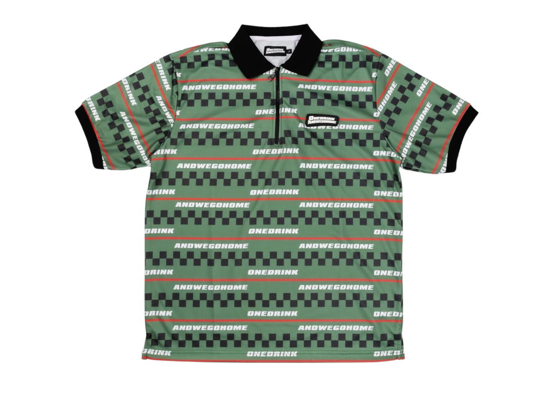 One Drink And We Go Home One Drink And We Go Home Polo Striped Green