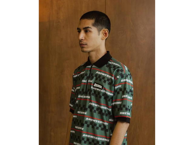 One Drink And We Go Home One Drink And We Go Home Polo Striped Green - view 3
