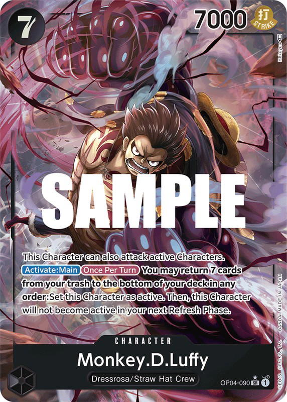 One Piece One Piece Monkey.D.Luffy SR [OP04-090] Booster Pack "Kingdoms of Intrigue" [AltArt] (EN)