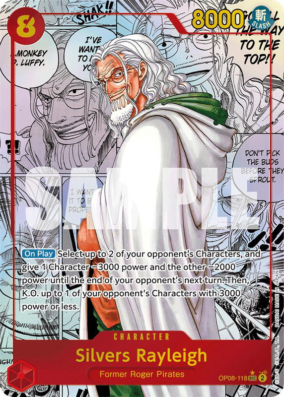 One Piece One Piece Silvers Rayleigh SEC [OP08-118] Booster Pack "Two Legends" [MangaAltArt] (EN)