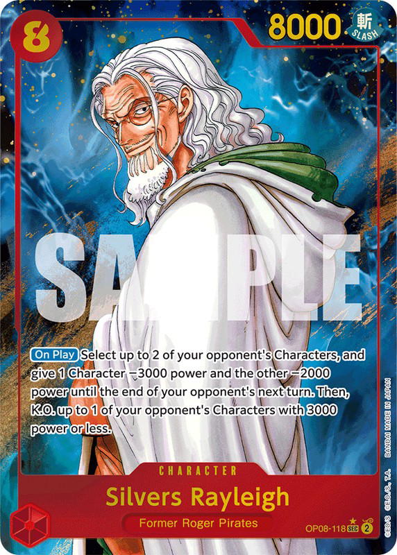 One Piece One Piece Silvers Rayleigh SEC [OP08-118] Booster Pack "Two Legends" [AltArt] (EN)
