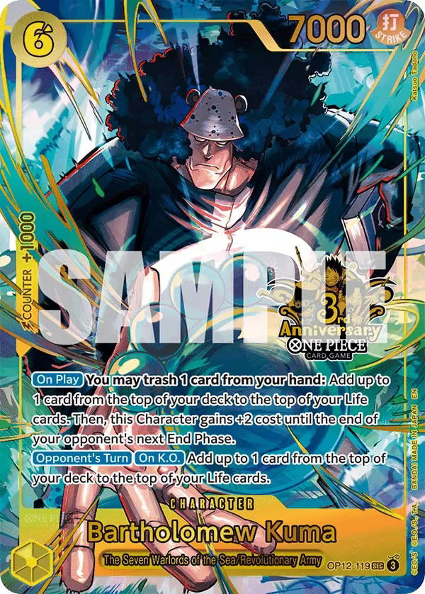 One Piece One Piece Bartholomew Kuma SEC [OP12-119] Booster Pack "Legacy of the Master" [Japanese 3rd Anniversary Set] (EN)