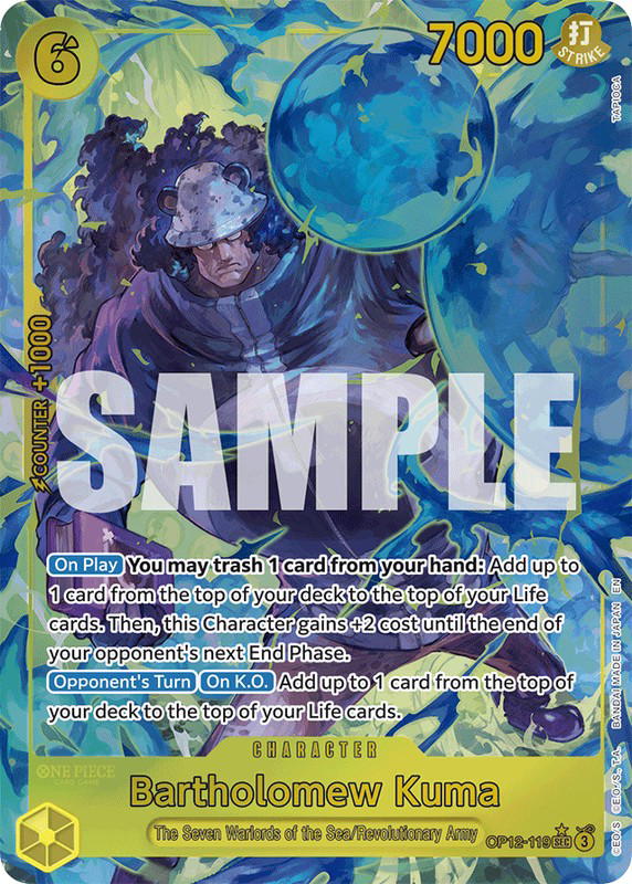 One Piece One Piece Bartholomew Kuma SEC [OP12-119] Booster Pack "Legacy of the Master" [AltArt] (EN)