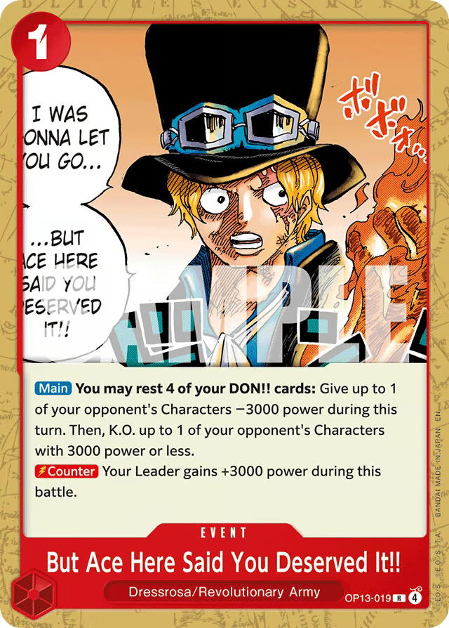 One Piece One Piece But Ace Here Said You Deserved It!! R [OP13-019] Booster Pack "Carrying On His Will" (EN)