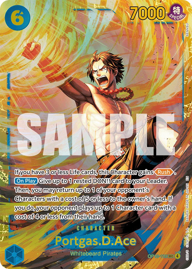 One Piece One Piece Portgas.D.Ace SEC [OP13-119] Booster Pack "Carrying On His Will" (EN)