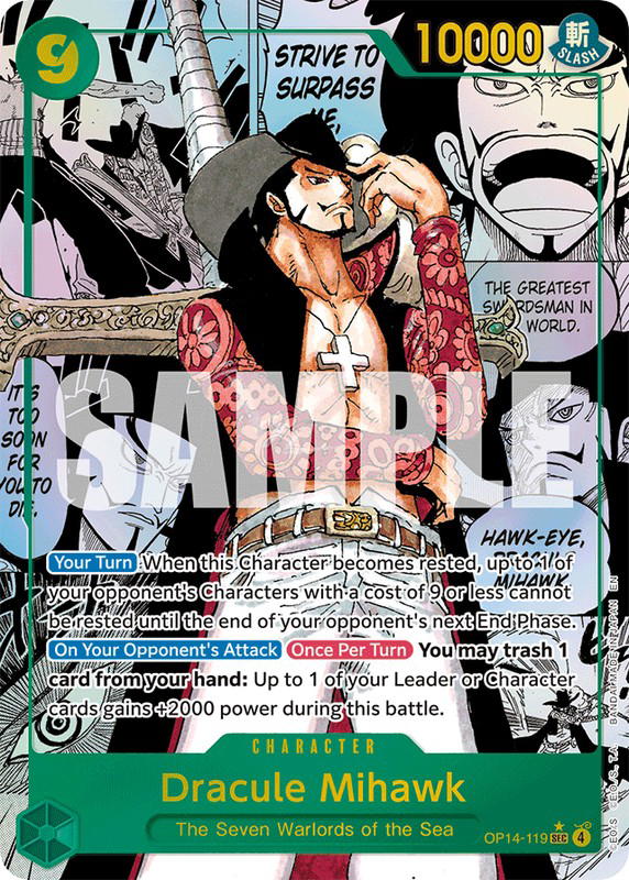 One Piece One Piece Dracule Mihawk SEC [OP14-119] Booster Pack "The Azure Sea's Seven" [MangaAltArt] (EN)