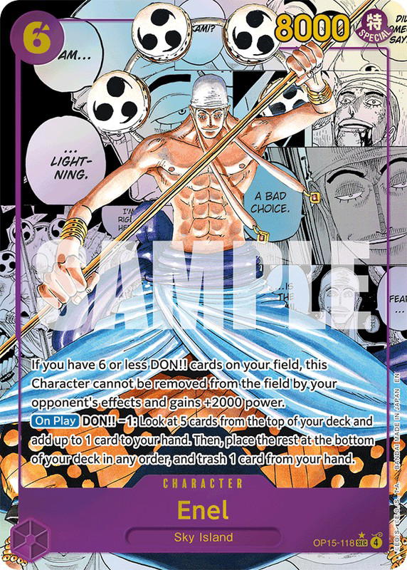 One Piece One Piece Enel SEC [OP15-118] Booster Pack "Adventure on Kami's Island" [MangaAltArt] (EN)