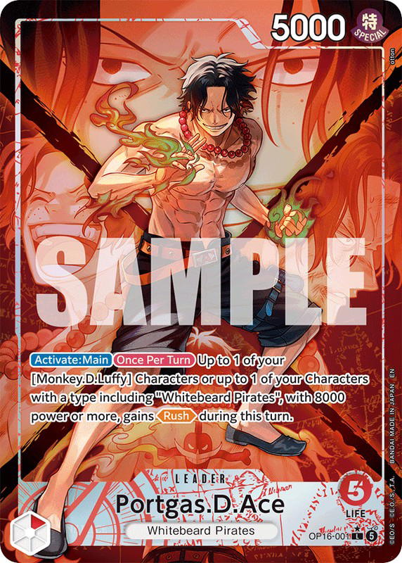 One Piece One Piece Portgas.D.Ace L [OP16-001] Booster Pack "The Time Of Battle" [AltArt] (EN)