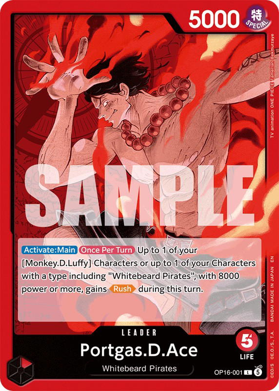 One Piece One Piece Portgas.D.Ace L [OP16-001] Booster Pack "The Time Of Battle" (EN)