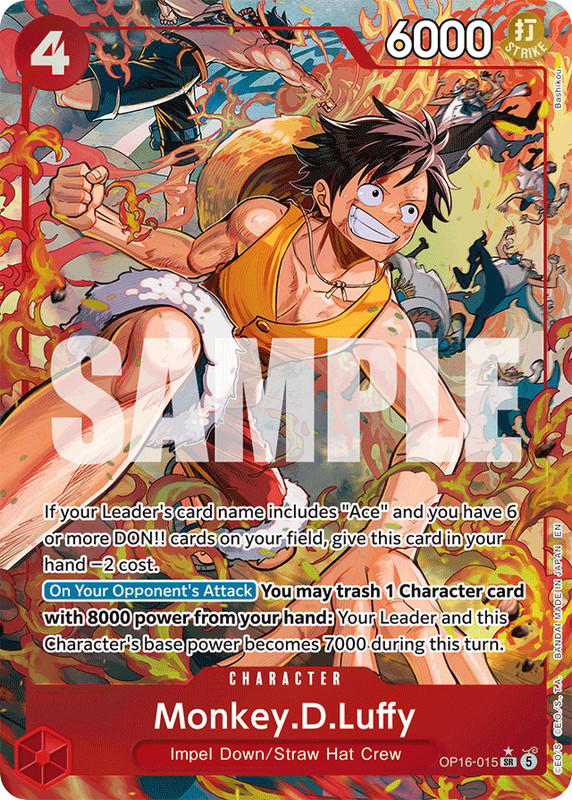 One Piece One Piece Monkey.D.Luffy SR [OP16-015] Booster Pack "The Time Of Battle" [AltArt] (EN)