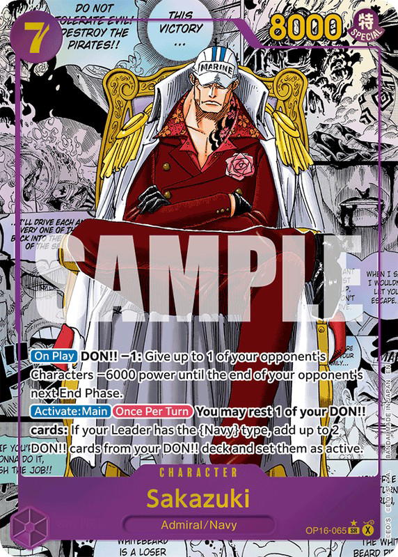 One Piece One Piece Sakazuki SR [OP16-065] Booster Pack "The Time Of Battle" [MangaAltArt] (EN)