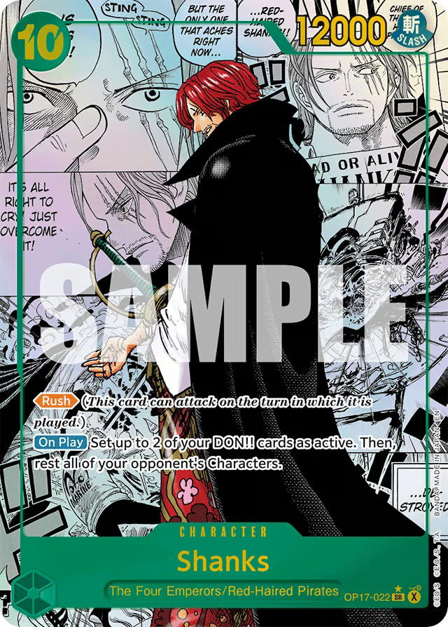 One Piece One Piece Shanks SR [OP17-022] Booster Pack "The World's Strongest Warriors" [MangaAltArt] (EN)