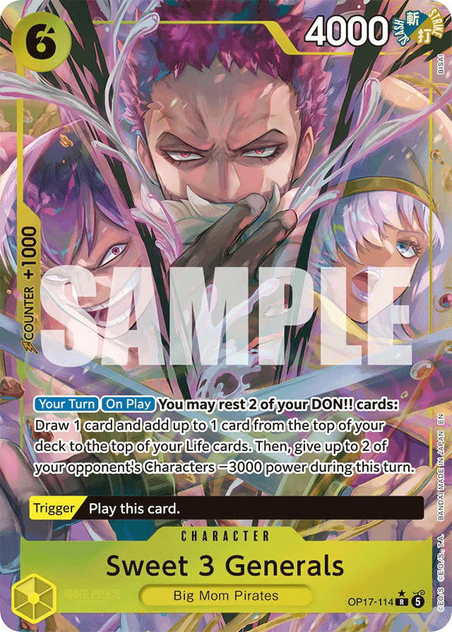 One Piece One Piece Sweet 3 Generals R [OP17-114] Booster Pack "The World's Strongest Warriors" [AltArt] (EN)