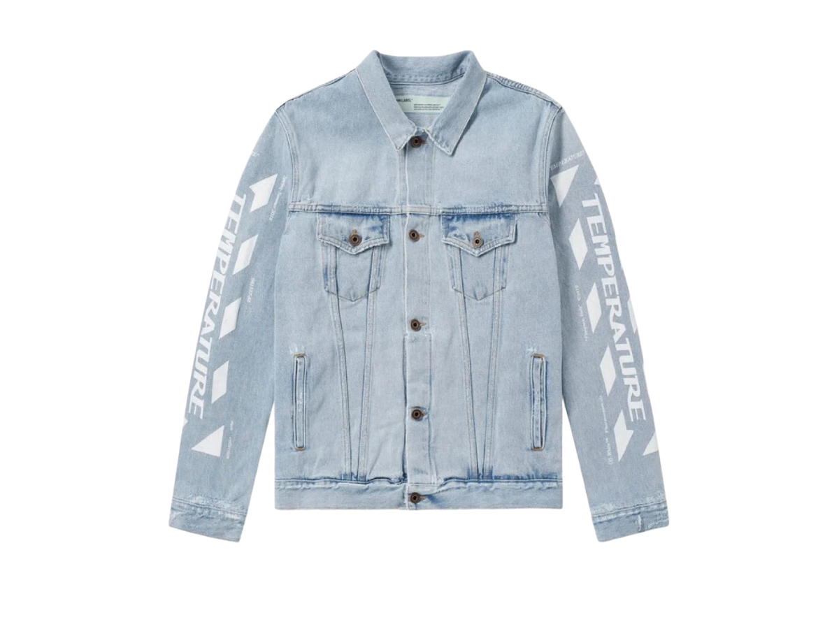 Off-White Off-White Virgil Abloh Temperature Denim Jacket Bleached White