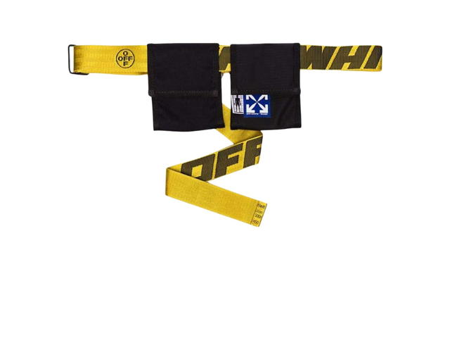 Off-White Off White Classic Industrial Two Pocket Belt Bag Black Yellow - view 1