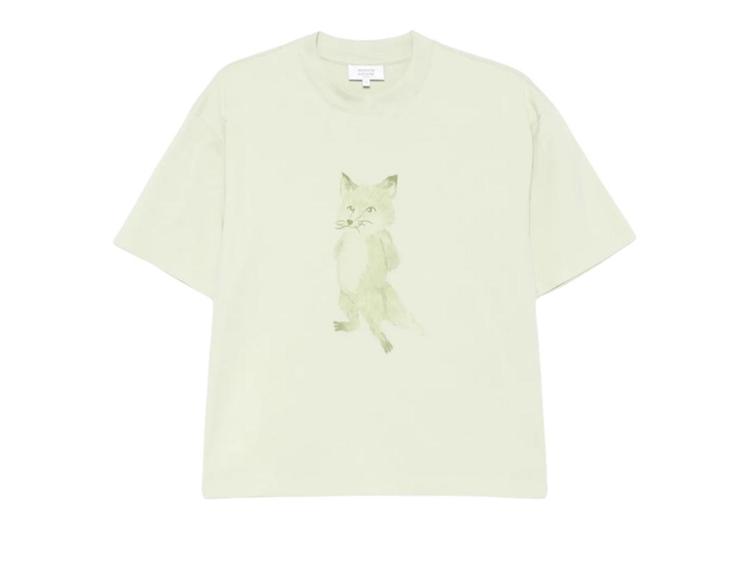 Maison Kitsune Maison Kitsune Lady Fox-print T-shirt Light Green (W)