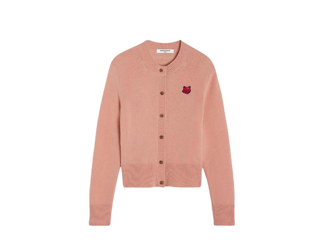 Maison Kitsune Maison Kitsune CNY Bold Fox Head Regular Cardigan Pink (W)
