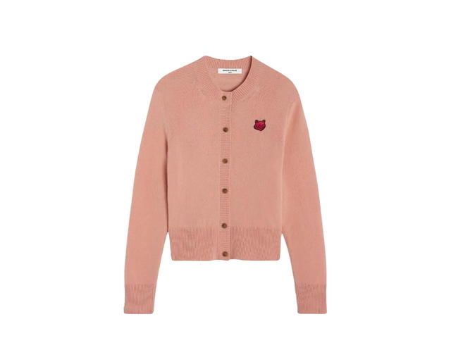 Maison Kitsune Maison Kitsune CNY Bold Fox Head Regular Cardigan Pink (W) - view 1