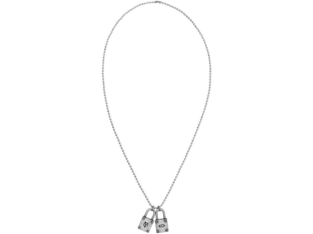 OY OY Double Lock Necklace Silver