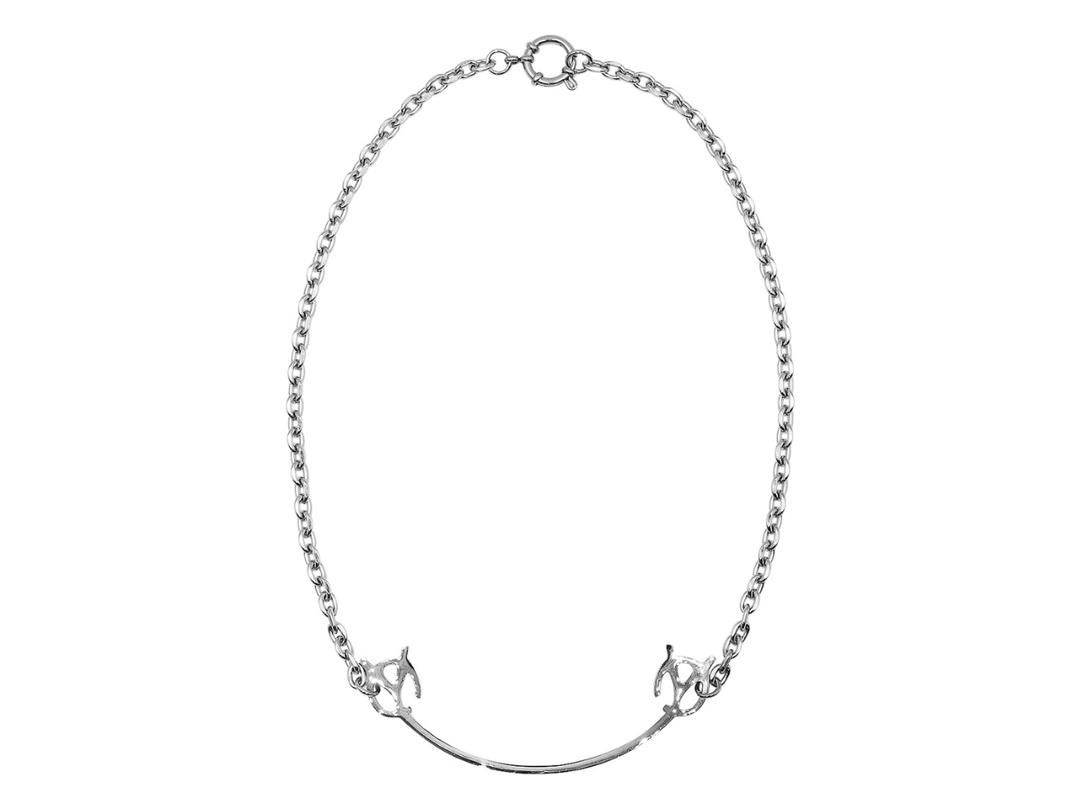 OY OY Smile Logo Necklace Silver