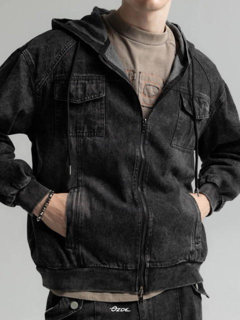 OZDE OZDE. Oz Feded Black - Oversize Denim Hoodie Black Jean - view 2