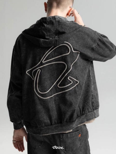 OZDE OZDE. Oz Feded Black - Oversize Denim Hoodie Black Jean - view 3