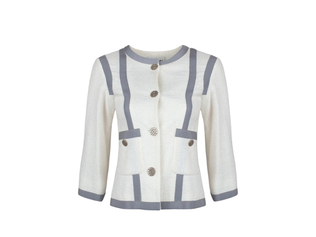 Chanel Chanel Cotton Tweed Jacket White (W)