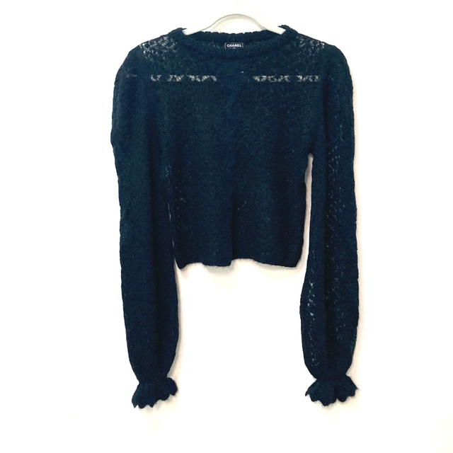 Chanel P75692 CC CC Mark Lace rhinestone Sweaters Long Sleeve Apparel Topsknit - view 2