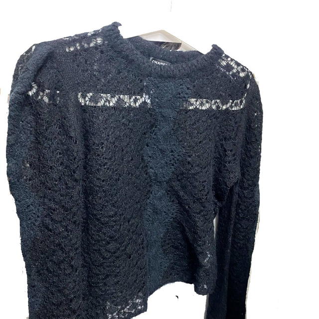 Chanel P75692 CC CC Mark Lace rhinestone Sweaters Long Sleeve Apparel Topsknit - view 4