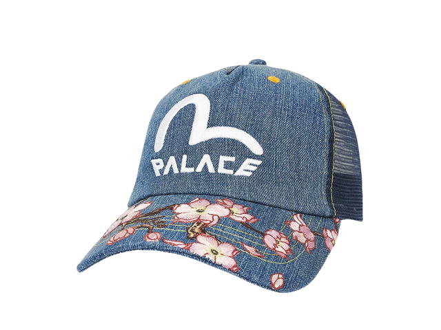 Palace Palace X Evisu Denim And Mesh Trucker Stone Wash - view 1