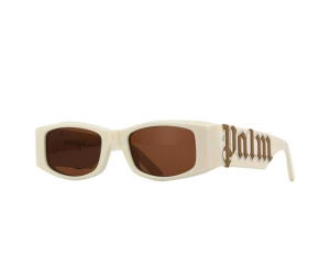 Buy Palm Angels Angel Sunglasses In Acetate Frame With Brown Lens Ivory White at Sasom – Authentic and Ready to Ship