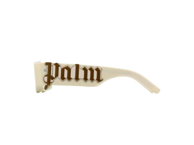 Palm Angels Palm Angels Angel Sunglasses  In Acetate Frame With Brown Lens Ivory White - view 3