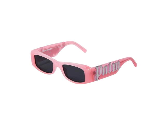 Palm Angels Palm Angels Angel Sunglasses In Rectangle Frame With Dark Grey Lens Pink - view 1