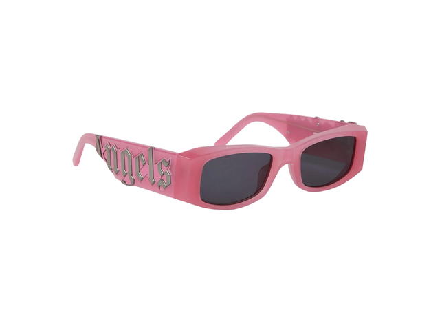 Palm Angels Palm Angels Angel Sunglasses In Rectangle Frame With Dark Grey Lens Pink - view 3