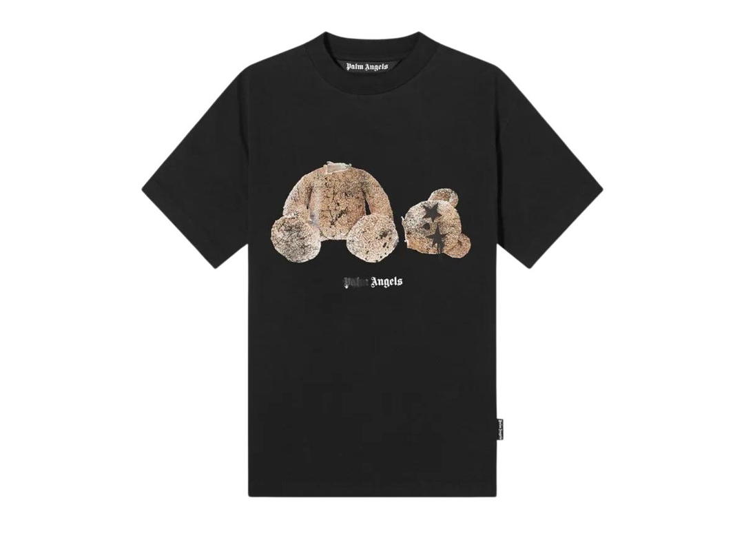 Palm Angels Palm Angels Bear Spray Logo T-Shirt Black Brown