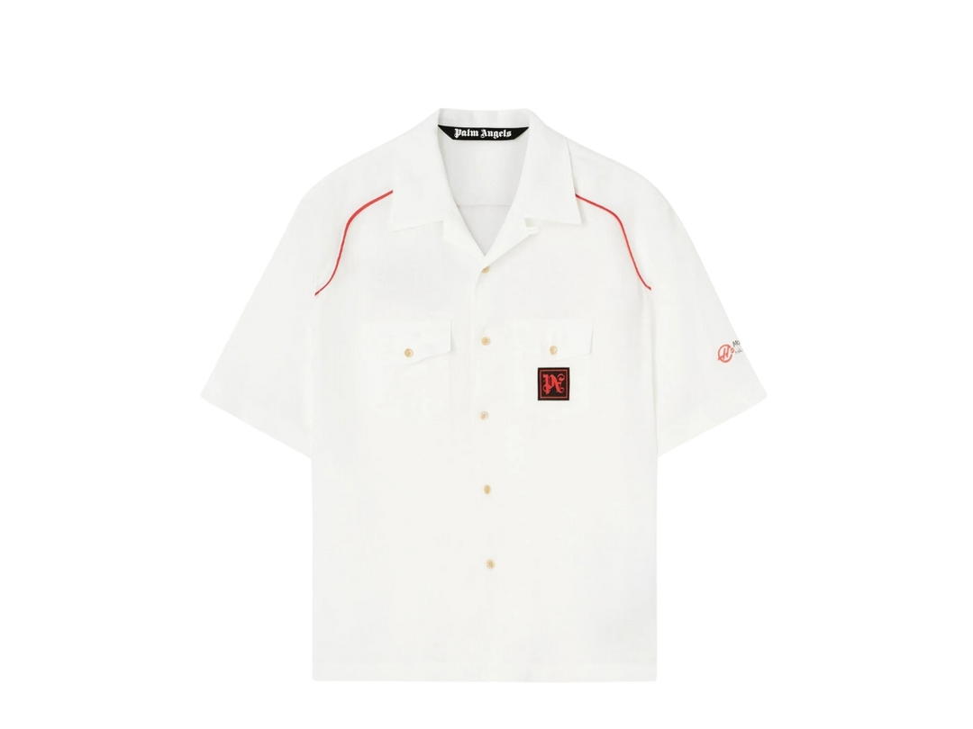 Palm Angels Palm Angels Bowling Shirt Moneygram Haas F1 Team Off White Red
